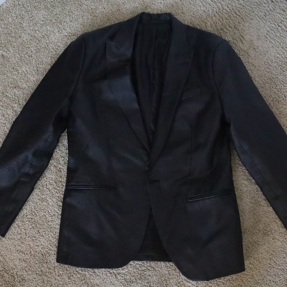 Faux Leather Blazer